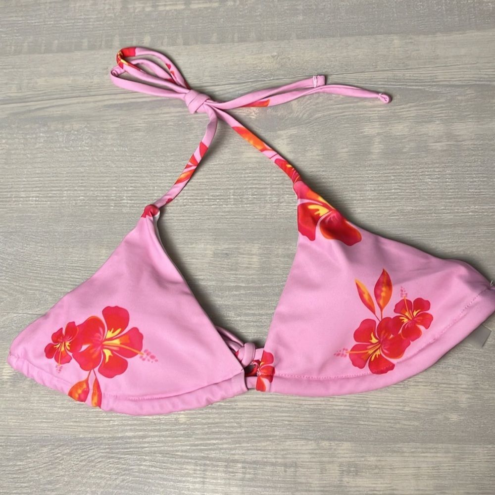 Pink floral triangle bikini - Picture 2 of 4
